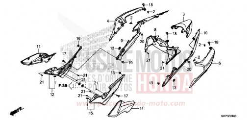 COUVERCLE LATERAL/CAPOT ARRIERE CBR500RAN de 2022
